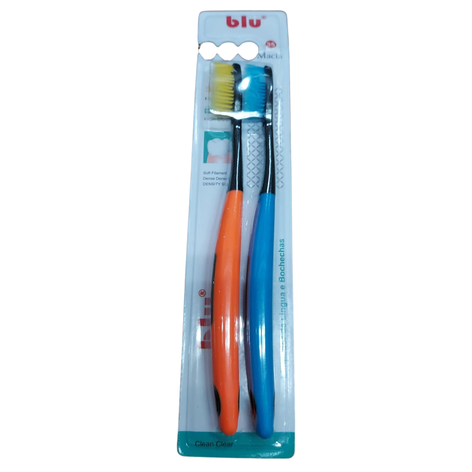 ESCOVA DENTAL KIT C/2, BLU BL-6701 - Laranja e Azul Imagem 1