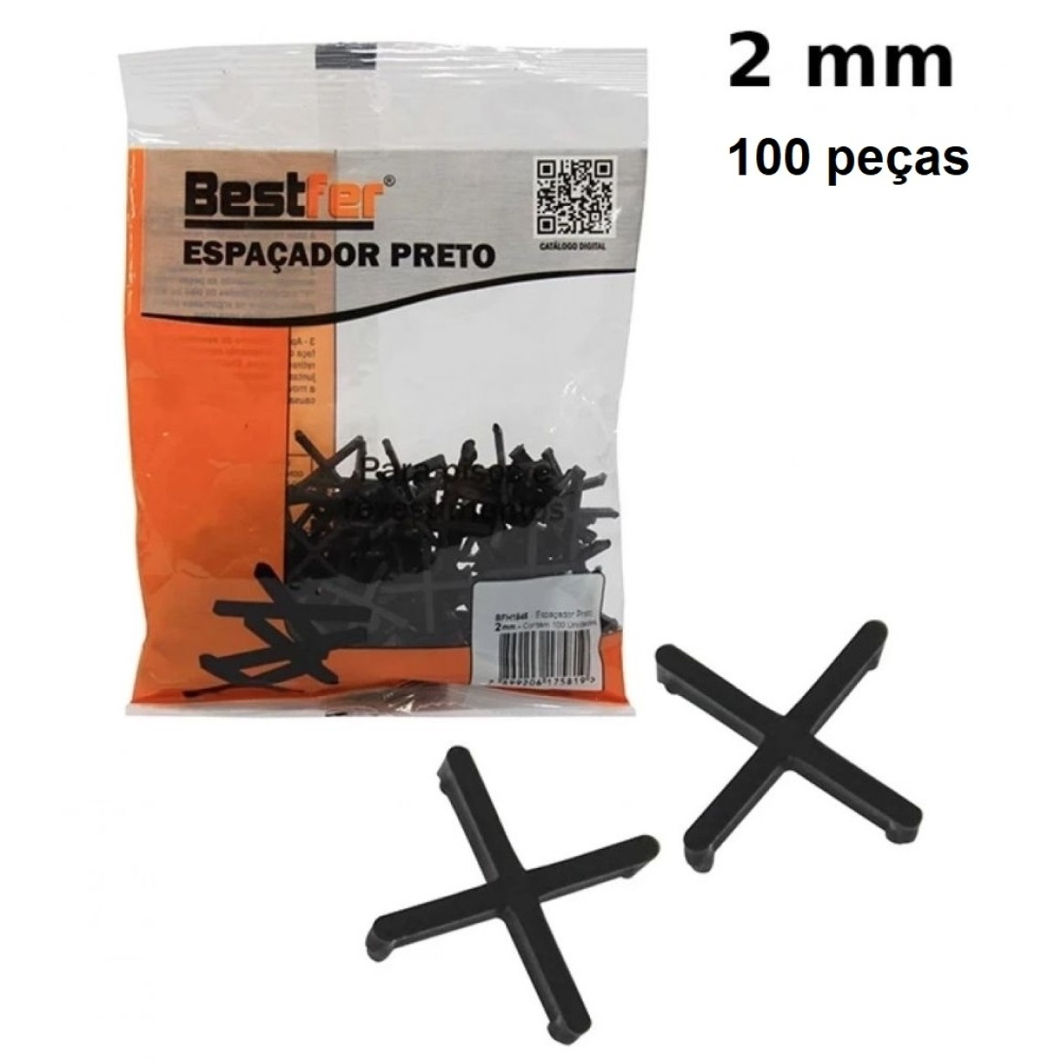 ESPACADOR PRETO 2MM PCT C/100 RFBFH1945 BESTFER Imagem 1