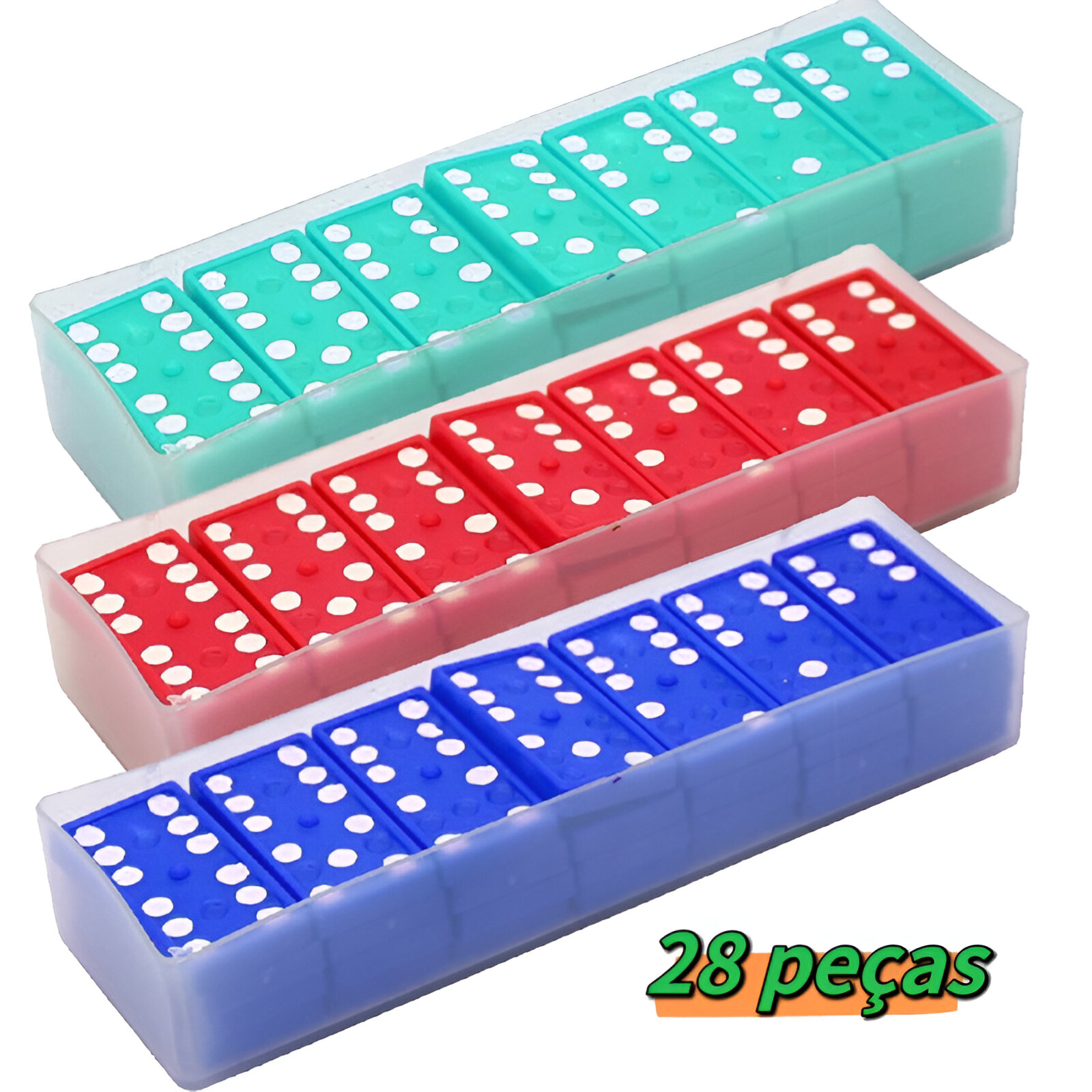 JOGO DE DOMINO CRISTAL COL C/28 PCS Imagem 1