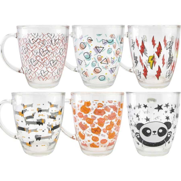 Caneca de Vidro 350ml 10x8,7cm CK3466 Clink – Elegância e Qualidade Imagem 1