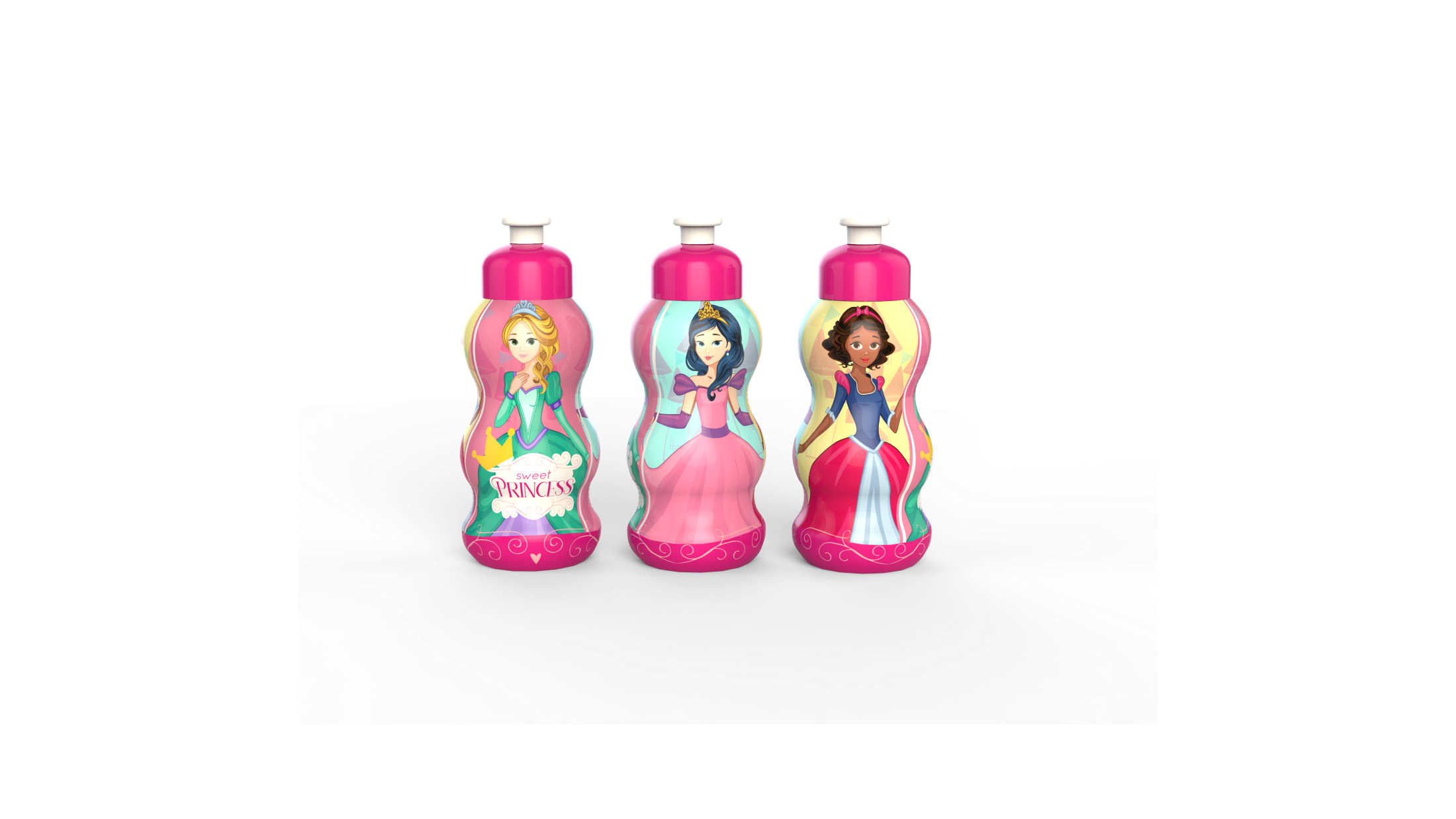 Squeeze Sleeve Princesas 300ml Ref. 177 - Panamby Plástico Resistente e Colorido Imagem 1