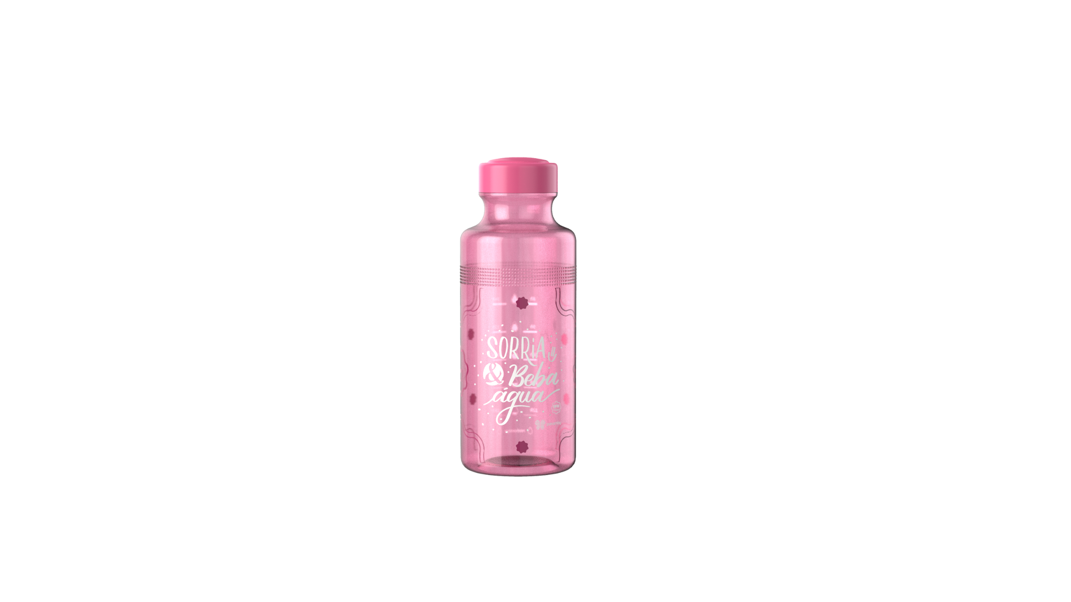 Garrafa H2O Pet Rosa 500ml Ref. 937 - Panamby Plástico, prática e resistente Imagem 1