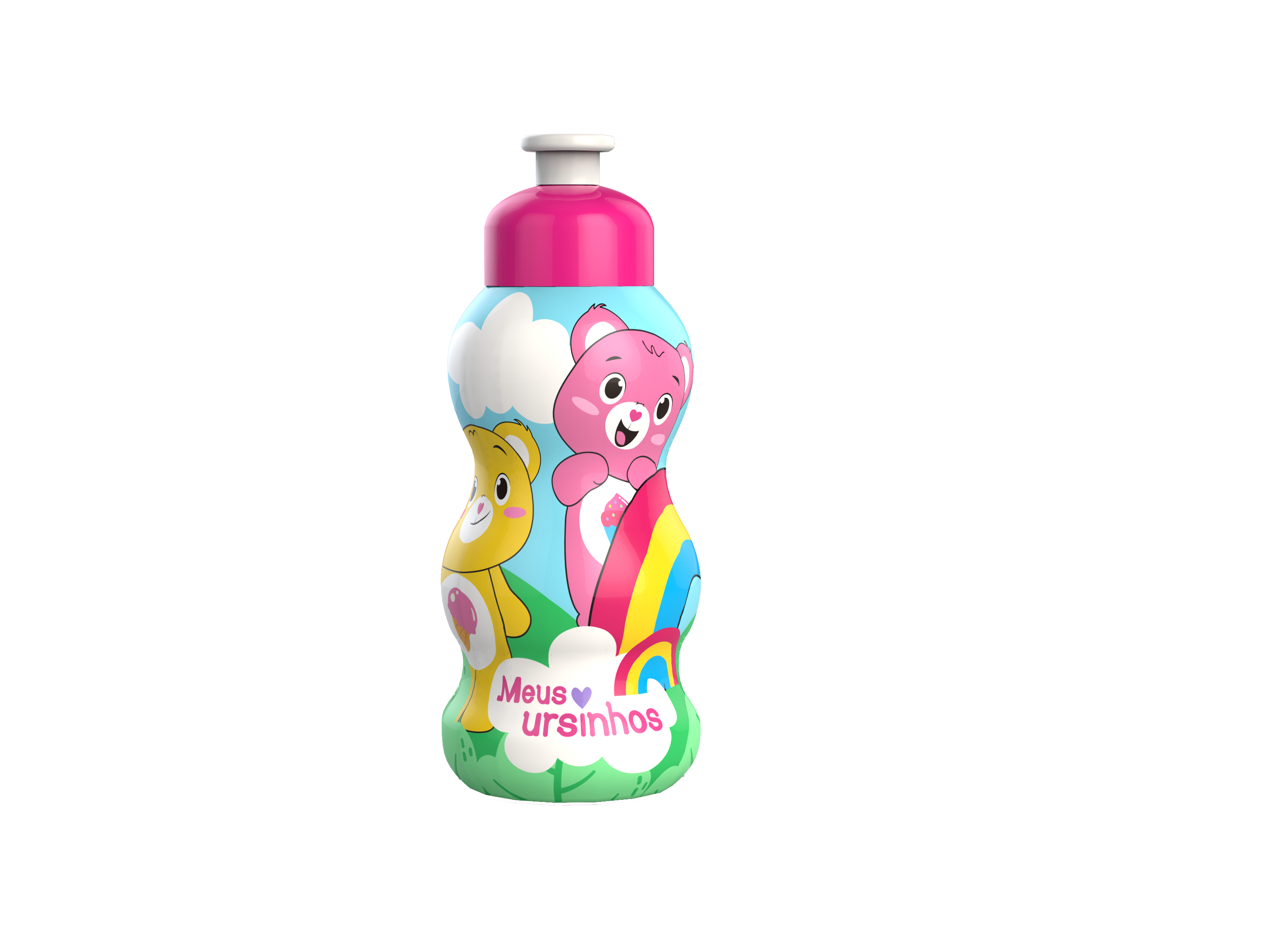 Squeeze Ursinhos 300ml Panamby Plástico - Ref. 951 Com Capa Sleeve Protetora Imagem 1