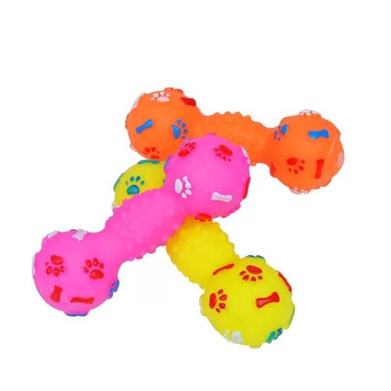 Brinquedo de Borracha Halteres Pata Osso ZN0090 – Diversão e Resistência para Pets Imagem 1