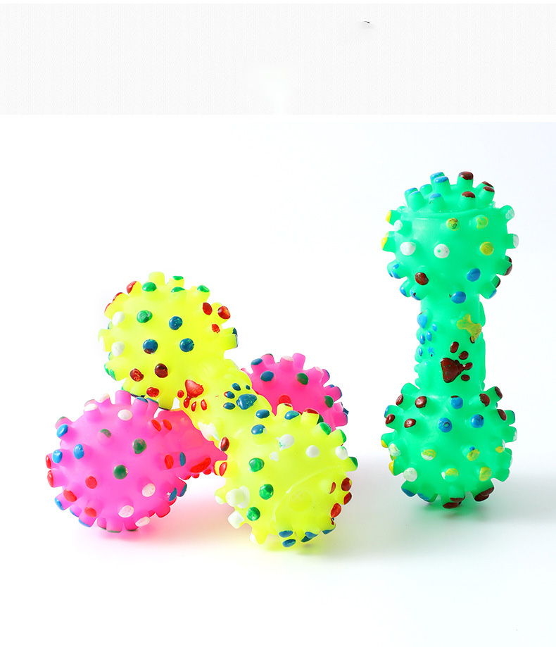 Brinquedo de Borracha Halteres com Bolinhas para Pets ZN0091 Imagem 2